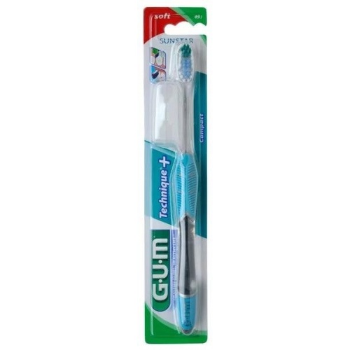 Cepillo dental adulto - gum 491 technique plus compacto (suave)