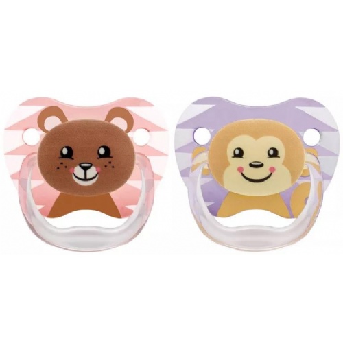 Chupete silicona dr brown´s prevent classic animal faces 6 - 12 meses 2 unidades niña - dr brown´s p