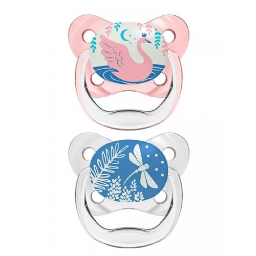 Chupete silicona nocturno - dr brown´s prevent (0 - 6 meses 2 unidades color rosa)