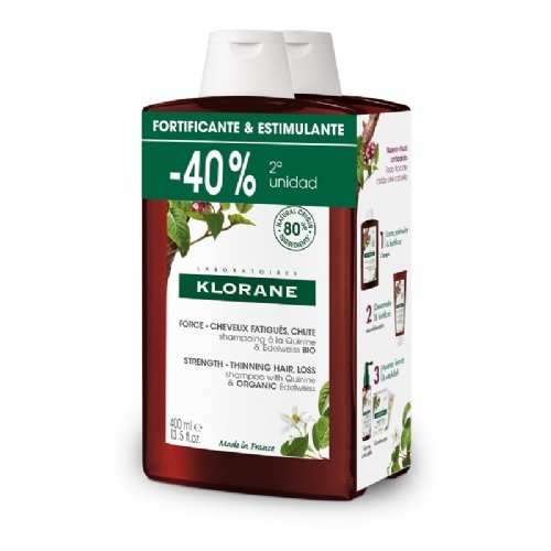 Klorane duplo champu quinina 2x400ml