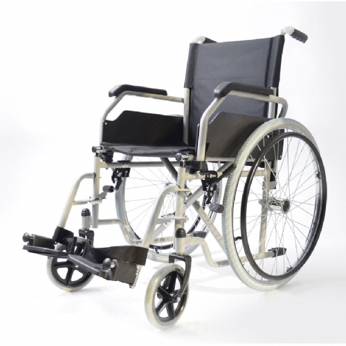 Silla de ruedas acero (rueda gde 43 cm ancho)