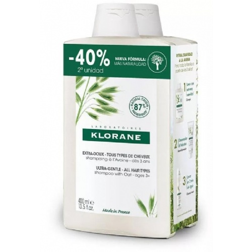 Klorane champu a la leche de avena (1 envase 400 ml)