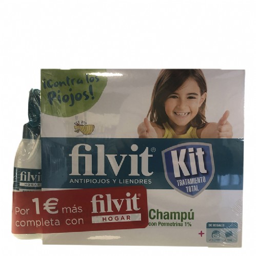 Filvit kit tratamento total + spray hogar+ gorro + peine + champu (kit 100 ml + 100 ml)