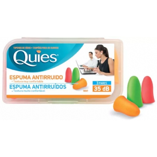 Tapones oidos espuma fluo - quies (6 u)
