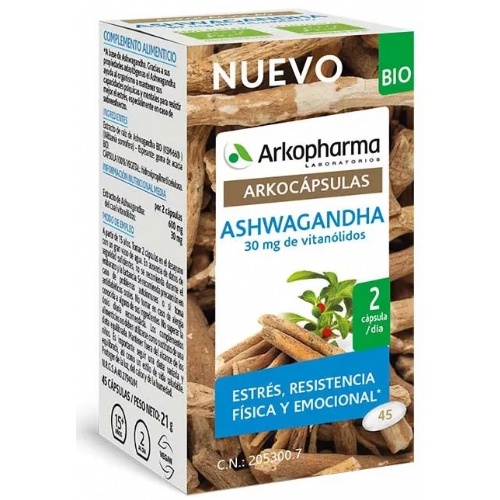 Arkocapsulas ashwagandha bio (45 capsulas)