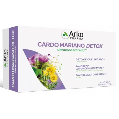 Arkofluido cardo mariano detox  20 ampollas 15 ml