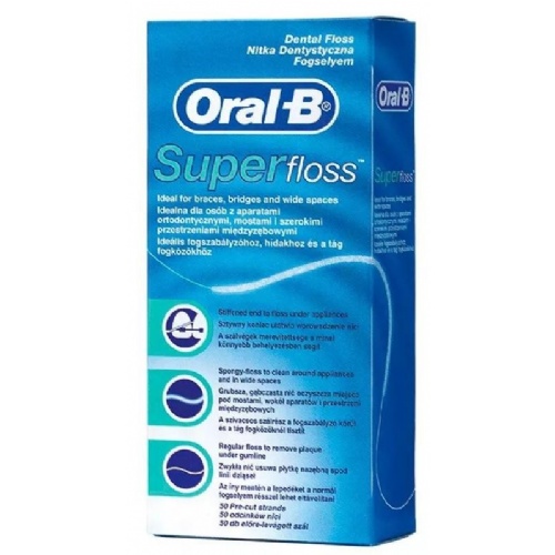 Oral-b superfloss seda dental menta 50 unidades - seda dental