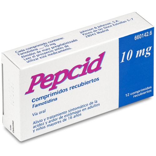 PEPCID 10 mg COMPRIMIDOS RECUBIERTOS , 12 comprimidos