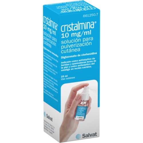 CRISTALMINA 10 mg/ml SOLUCION PARA PULVERIZACION CUTANEA, 1 frasco de 125 ml