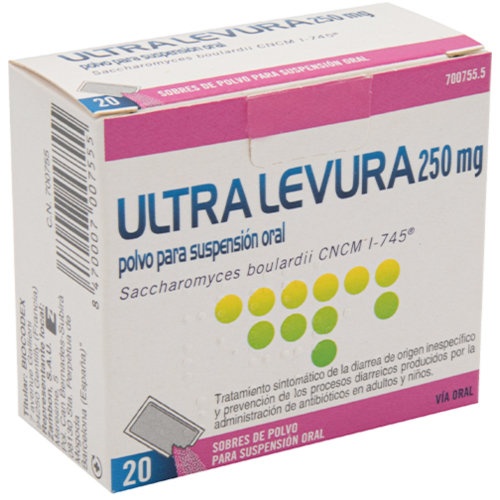 ULTRA-LEVURA 250 MG POLVO PARA SUSPENSION ORAL , 20 sobres