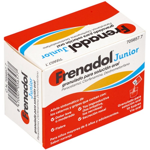 FRENADOL JUNIOR GRANULADO PARA SOLUCION ORAL , 10 sobres