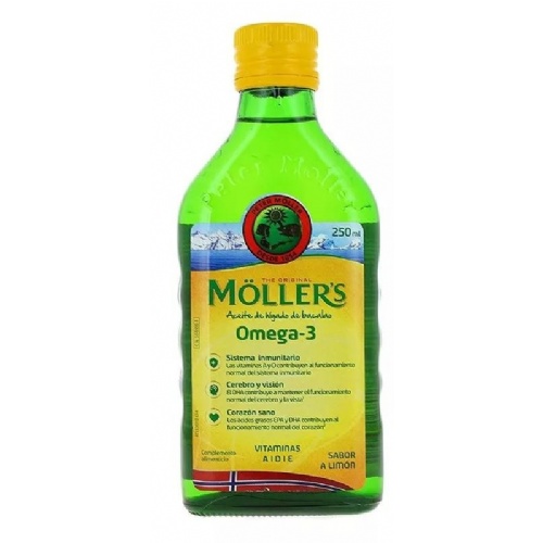 Aceite de higado de bacalao - moller´s (1 envase 250 ml sabor limon)