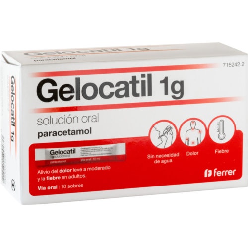 GELOCATIL 1 g SOLUCION ORAL,10 sobres