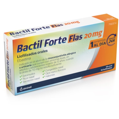 BACTIL FORTE FLAS 20 MG LIOFILIZADOS ORALES, 10 liofilizados orales