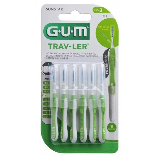 Cepillo interdental viaje - gum 1414 trav-ler (ultrafino 1.1 mm conico 6u)