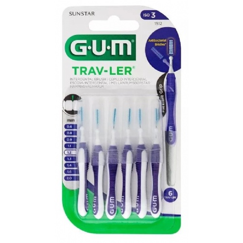 Cepillo interdental viaje - gum 1512 trav-ler (extrafino 1.2 mm cilindrico 6 u)