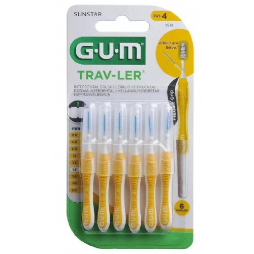 Cepillo interdental viaje - gum 1514 trav-ler (extrafino 1.3 mm conico 6 u)