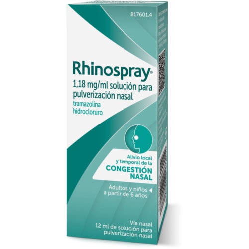 RHINOSPRAY 1,18 mg/ ml SOLUCION PARA PULVERIZACION NASAL , 1 envase pulverizador de 12 ml