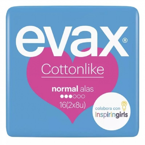 Compresas higienicas femeninas - evax cottonlike (normal con alas 16 compresas)