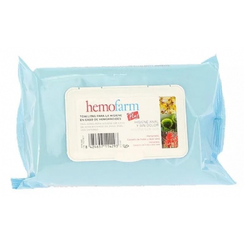 Hemofarm plus toallitas (sobre 60 toallitas cierrre tapa dura)