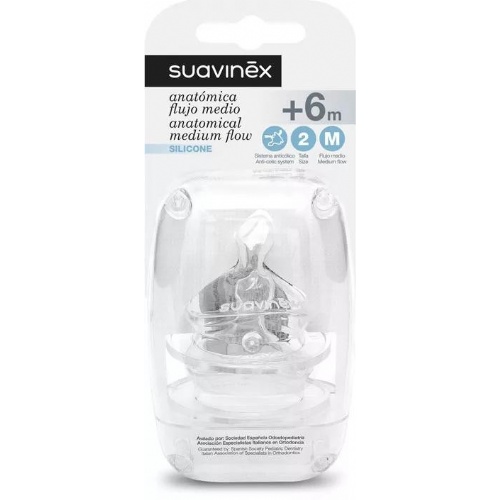 Tetina silicona anatomica - suavinex (t2m 2 u)