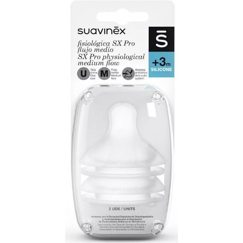 Tetina silicona fisiologica - suavinex (flujo m 2 unidades)