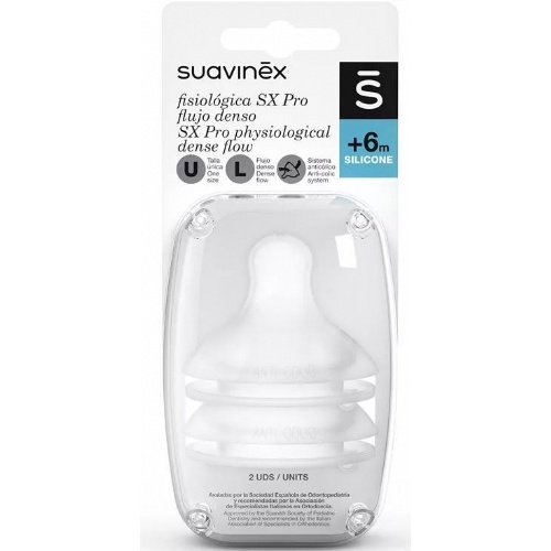 Tetina silicona fisiologica - suavinex (flujo l 2 unidades)