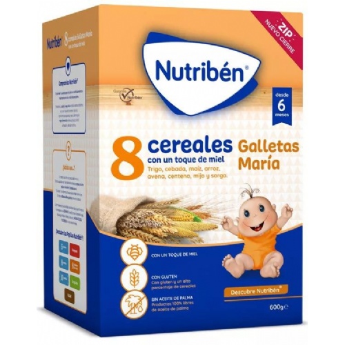 Nutriben 8 cereales y miel galletas maria (600 g)
