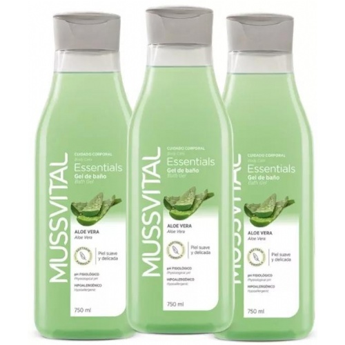 Mussvital essentials gel de baño con aloe vera (750 ml)