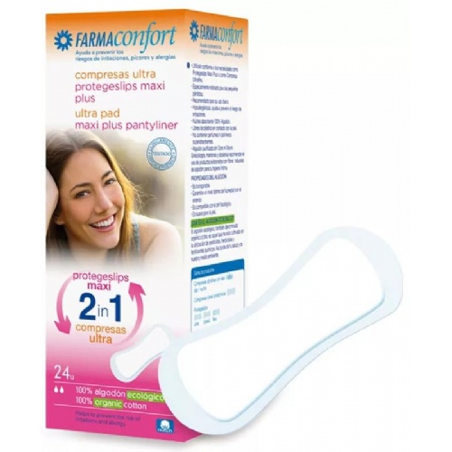 Compresas higienicas femeninas - farmaconfort 2 en 1 protegeslips (maxi plus 24 u)