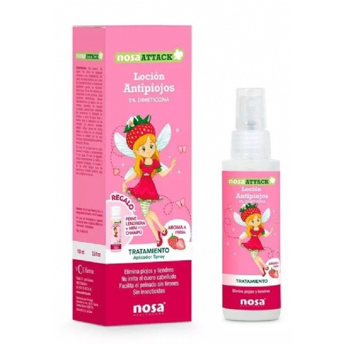 Nosa attack locion 5% dimeticona - antipiojos (1 envase 100 ml aroma fresa)