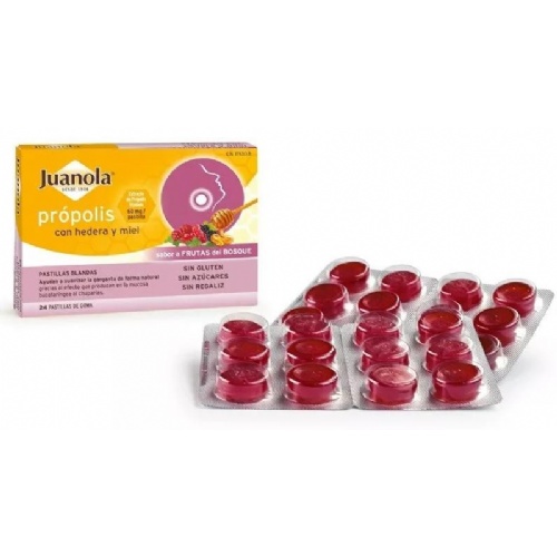 Juanola propolis hiedra pastillas frutas bosque (24 pastillas)