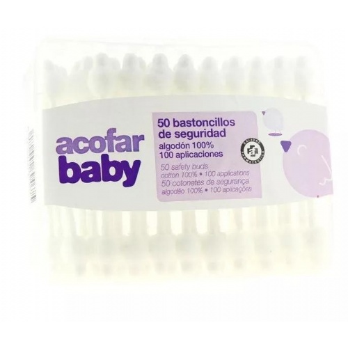 Bastoncillos oidos acofarbaby de seguridad (50 u)