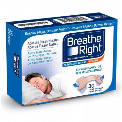 Breathe right clasicas - tira adh nasal (30 unidades talla pequeña-mediana)