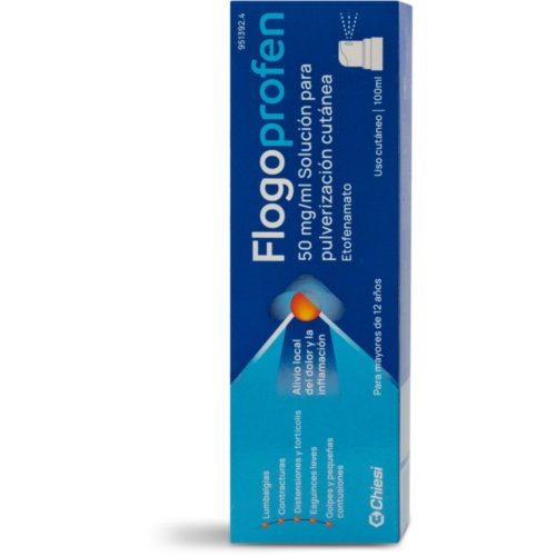 FLOGOPROFEN 50 mg/ml SOLUCION PARA PULVERIZACION CUTANEA , 1 frasco de 100 ml