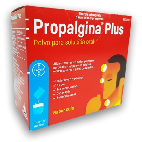 PROPALGINA PLUS POLVO PARA SOLUCIÓN ORAL, 10 sobres