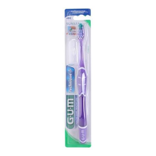 Cepillo dental adulto - gum 493 technique plus compacto (medio)