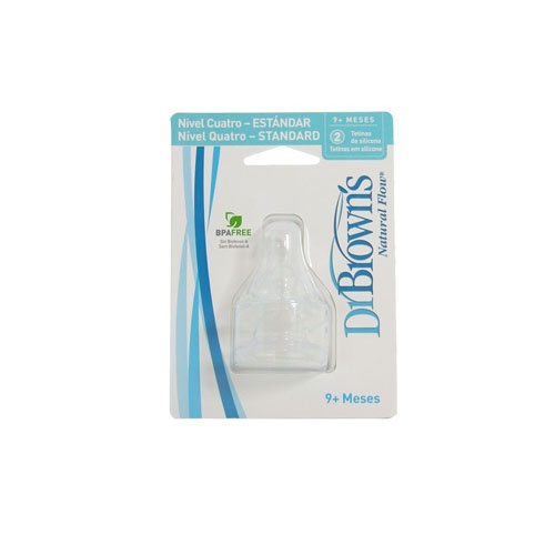 Tetina silicona dr brown´s natural flow estandar comilones 2 unidades n4 - dr brown´s natural flow e