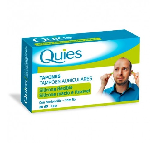 Tapones oidos silicona - quies (con cordoncillo)