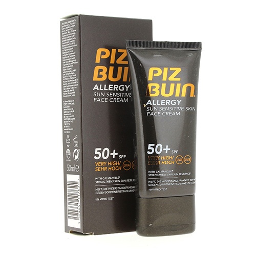 Piz buin allergy crema facial piel sensible al sol spf 50+ - proteccion muy alta (50 ml)