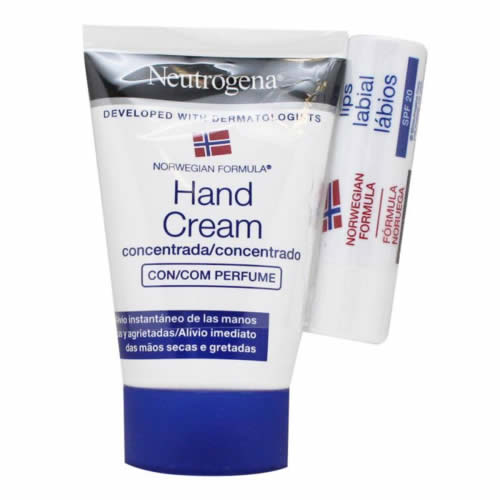 Neutrogena crema de manos concentrada +  stick labial spf 20 (pack 50 ml + 4.8 g)
