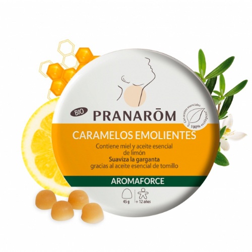 Pranarom aromaforce caramelos emolientes bio miel limon 45 g.