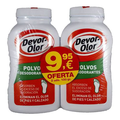 Devor olor desodorante pies polvos (100 g 2 u)