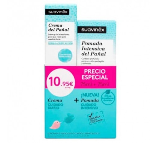 Suavinex crema pañal + pomada intensiva (pack 75 ml + 75 ml)