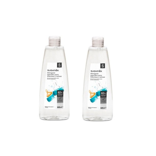 Suavinex detergente especifico biberones tetinas - gel limpiabiberones (duplo 500 ml + 500 ml)