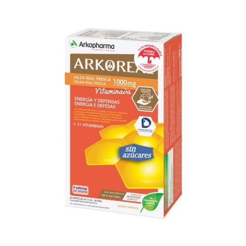 Arkoreal jalea real vitaminada sin azucar (15 ml 20 ampollas)