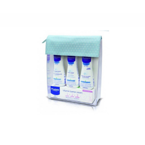 Mustela neceser basico - balsamo colonia crema gel (azul)