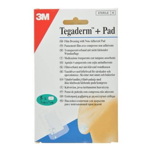 Tegaderm + pad - aposito esteril (5 x 7.2 cm 5 u)