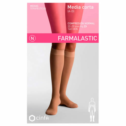 Media corta (a-d) comp normal - farmalastic puntera abierta (camel t- g)