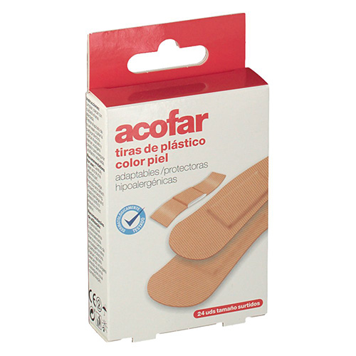 Acofar resistente al agua - aposito adhesivo (tira c piel 24 u surt)